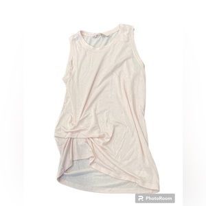 Athleta pale pink muscle shirt with side tie twist XS